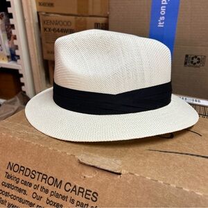 Classic Cream Fedora with Black Band